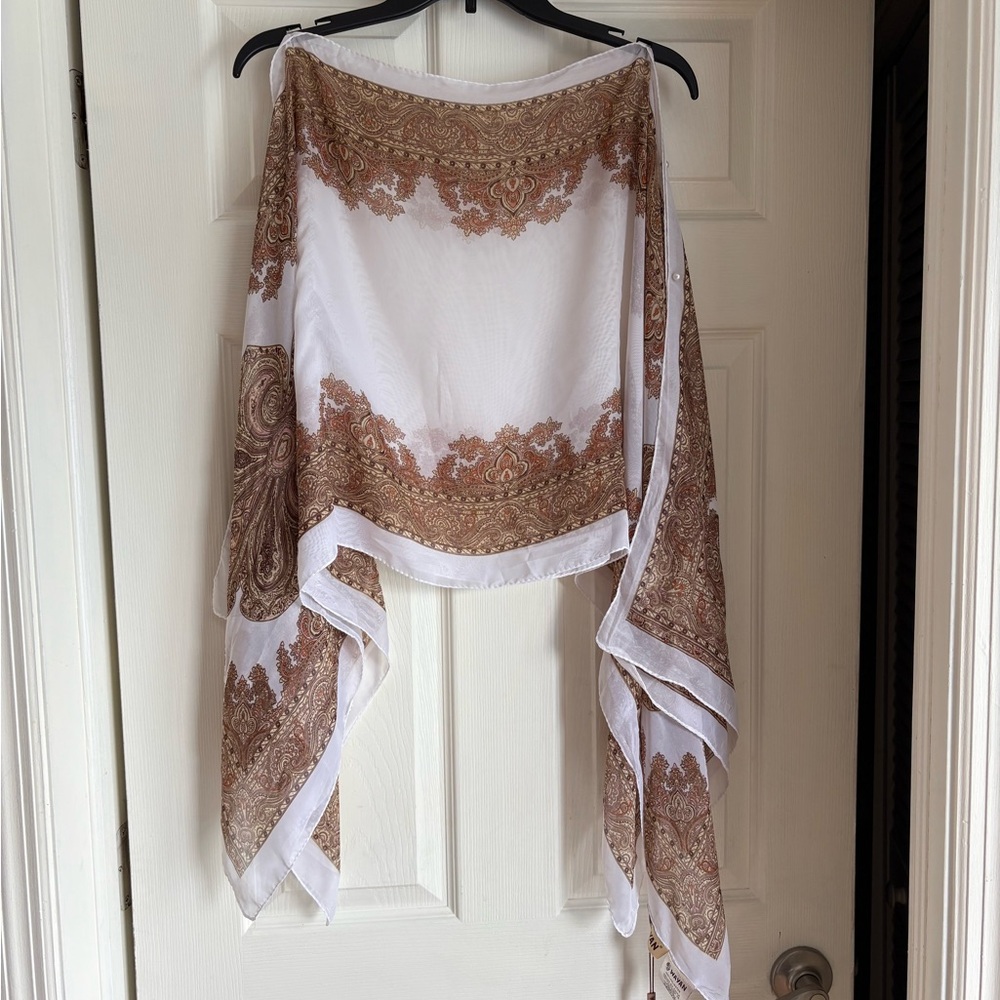White and Brown Scarf